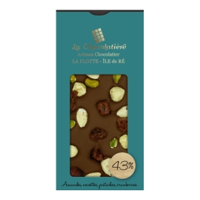 Tablette Amandes Noisettes Pistache Cranberries 43% lait